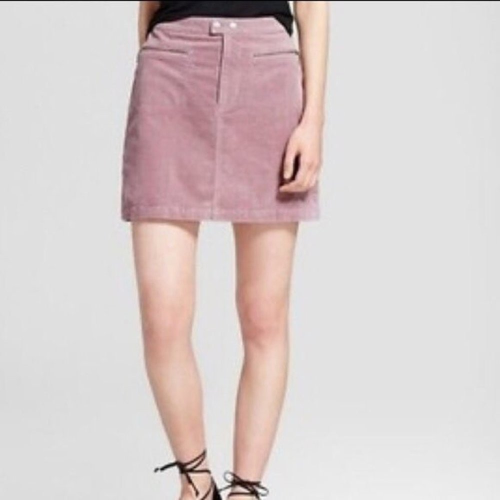 PLUS > SIZE 16 Pink Corduroy Mini Skirt